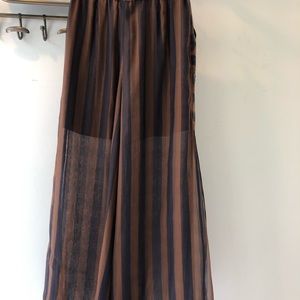 Brunelli cucinelli silk striped skirt